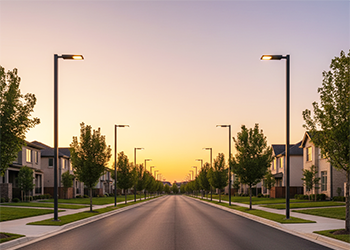 Street lights installed along internal roads of residential plots in Pudupakkam.